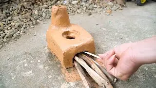 Mud Stove Construction Mini | How to make a clay stove | Mini Cooking Primitive