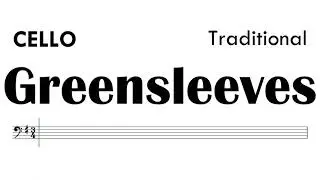 Greensleeves Cello Sheet Music Backing Track Partitura