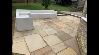 Indian Sandstone Patio with Concrete Seating Area in Cork City