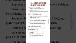 B.Ed. Special Education | CWSN Subject Specialization  #bedcourse #specialeducation