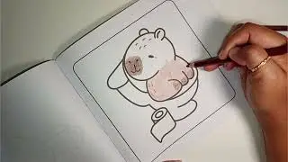🌿  Descansar é silenciar a mente | Colorindo capivara fofa! 