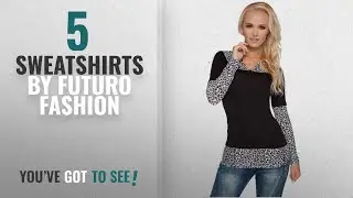 Top 10 Futuro Fashion Sweatshirts [2018]: Futuro Fashion Women's Viscose Hoodie Animal Print V-neck