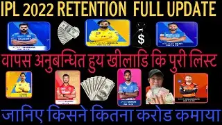 IPL Retention 2022 ,IPL Retained Players list,IPL 2022 live Update,IPL Auction And Retained details