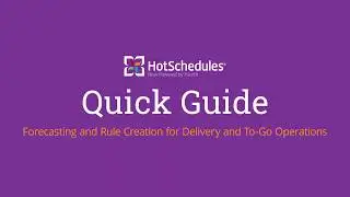 Forecasting and Rule Creation - Delivery and To-Go Operations