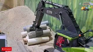 Amazing RC Excavator and Dump Truck Teamwork | Concrete Loading Action