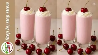 Cherry Creamy Milkshake 🍒🔥/Cherry and Banana Shake Recipe / Cherry milk shake with coconut powder