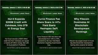 Blockchain News: Monday, January 5, 2026 at 07:30 PM #QixNewsCrypto
