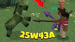 Minecraft 25w43a &mdash; Копья, Рывок и Голод! Все Фишки Снапшота: Мобы, Команды, Звуки и Текстуры!