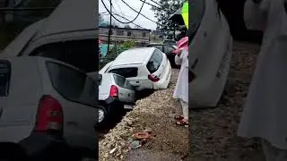 Cloudburst Causes Destruction Near Jail Road | Mandi-Kotli Road, Himachal Pradesh #cloudburst