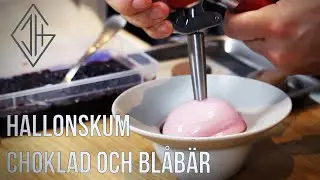 Ny&aring;rsdessert p&aring; Proffsniv&aring; | Chokladbavaroise, Pekann&ouml;tter, Bl&aring;b&auml;r & Hallonskum i sifon