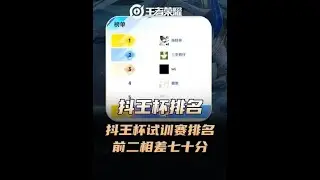 抖王杯试训赛排名，第一名海棠，第二名战斗鹅，第三名宗师！【凤煌解说王者荣耀】