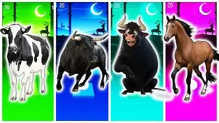 Tiles Hop - Funny Cow 🆚 Funny Bull 🆚 Funny Ferdinand 🆚 Funny Horse 🎯 in Tiles Hop EDM Rush🎶