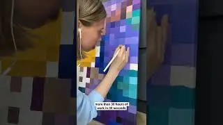 More than 30 hours of work in 30 seconds #acrylic #pixelart #painting on #canvas