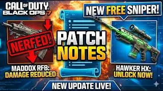 Black Ops 7 Update: Maddox NERFED + New Free Sniper! (Patch Notes)