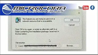 The feature you are trying to use is on a network resource that is unavailable Solucionado Microcora