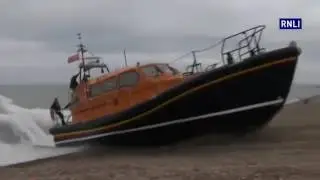 RNLI lifeboat beaching at high speed - haul coated with Turbo Liner polyurea