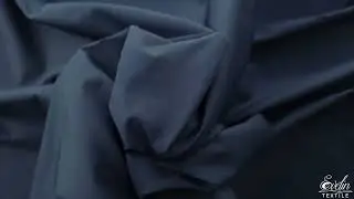 Poplin fin din bumbac si elastan pentru camasi Dark Navy