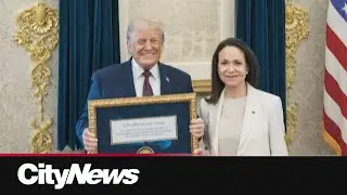 Trump presented with Machado's Nobel Peace Prize medal