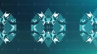 Abstract blue crystal animation. Seamless loop 4k. Retro vintage abstract blue background.