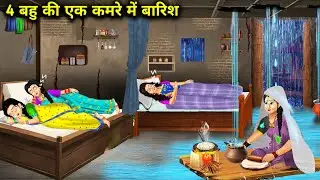 Rain in one room of four daughters-in-law! Hindi cartoon stories! Rain in one room of four daught...