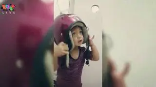 Aksi Lucu Anak Kecil | Helm Unik | Daily vlog of keken