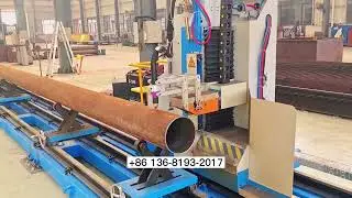 5-axis round pipe beveling cutting machine, automatic plasma cutting equipment for large diameter