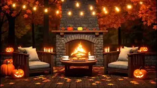 8 Hour Autumn Jazz Caf&eacute; Ambience | Cozy Fireplace, Lo-fi Jazz, Fall Vibes for Study & Relaxation