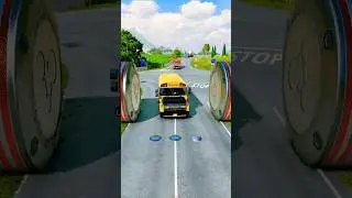 School Bus,Log Truck, Flatbed Truck, Oil Tanker Truck,Ambulence, Super Cars, - BeamNG.Drive #shorts