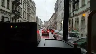 Fahrt mit der NGT DD6 mit der Linie 13 vom Strassburger Platz zur Hst. Bischofsweg