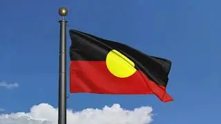 Australian Aboriginal Flag - Waving flag | Clouds Motion background | 4K UHD