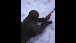 Russian soldier with Ak-47. training.