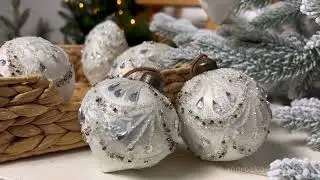 Набор стеклянных шаров КЛОЭ, белый, 8-12 см, 12 шт.   19039-23301