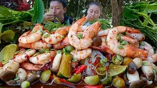 ตำซั่วกุ้งสะดุ้งเห็ดออรินจิเผ็ดนัวแกล้มผักสดกรอบแซ่บคักจ้า|28 ธันวาคม  2025