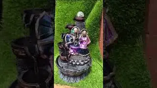 Radha Krishna Fountain:A Divine Dance of Water and Love #fountainmagic #FountainOfLove #shorts