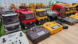 Rc truck konstruksi, rc dump truck huina 1536, truk molen, excavator, truck trailer, mixer truck