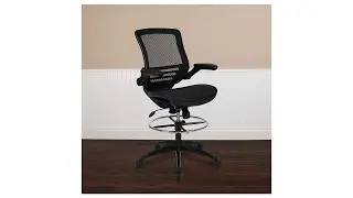 Flash Furniture Mid Back Transparent Black Mesh Drafting Chair