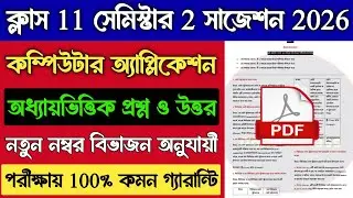 Class 11 Computer Application Semester 2 Suggestion 2026 | Class XI 2nd Semester Computer Question