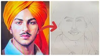 How  to Draw Bhagat Singh Freedom Fighter Bhagat Singh Drawing ✍🏻 @ARTISTDIKSHADRAWS .
