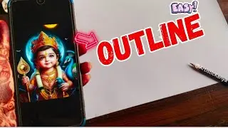 Easy Kartikeya Drawing Step by Step | Murugan Pencil Sketch | God Kartikeya Line Art
