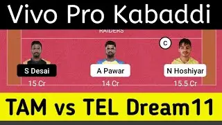 TAM vs TEL Dream11 Team, Pro Kabaddi TAM vs TEL Dream11 Prediction, TAM vs TEL Kabaddi Dream11 Team