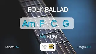 Cream Slow Folk Ballad BACKING TRACK | 65 BPM | Am F C G | Perfect for Practice