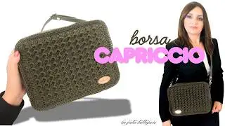 Tracolla Capriccio all'Uncinetto ✨ Punto Prada a Rilievo Tutorial Completo Verde Militare