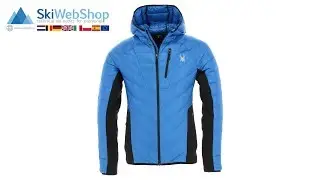 Spyder Syrround hybrid hoody blue | Midlayer jacket men | SkiWebShop