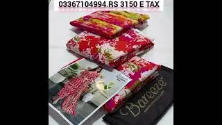 BAREEZE Linen 3Pc🌹PRINTED LINEN SHIRT🌹 PRINTED LINEN DUPATTA🌹 PRINTED LINEN TROUSER🌹