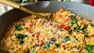 Паста орзо с курицей в сливочном соусе - Кухня для ленивых девушек