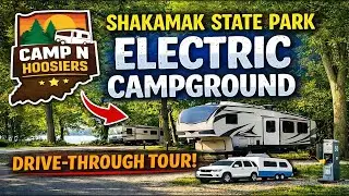Участники программы Camp N Hoosiers осматривают электрический кемпинг в государственном парке Шак...