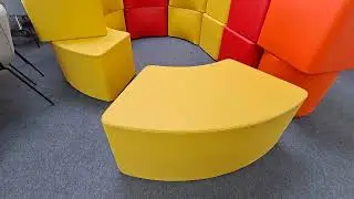 VS Sitzhocker Hocker Sitzmodul geschwungen Sitzbank gelb 107x53x46 Büro et0270