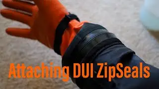 Attaching dry gloves to a DUI dry suit