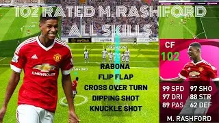 102 RATED ICONIC M. RASHFORD ALL SKILLS | CROSS OVER  RABONA FLIP FLAP DIPPING KNUCKLE SHOT PES 2021