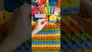 How to Crochet 3D Wave Stitch Pattern #shorts